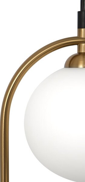 Sospensione Contemporanea Ring Metallo Ottone 2 Luci E Diffusori Bianchi