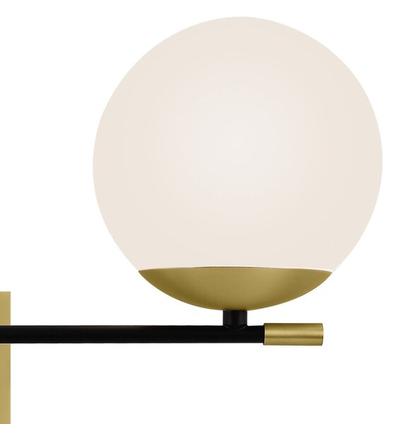 Applique Contemporanea Nostalgia Metallo Oro 2 Luci Diffusori Bianchi