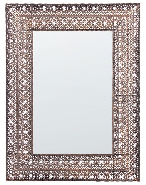 Specchio da parete in rame 69 x 90 cm cornice decorative rettangolare accessorio per la casa elemento di o Beliani