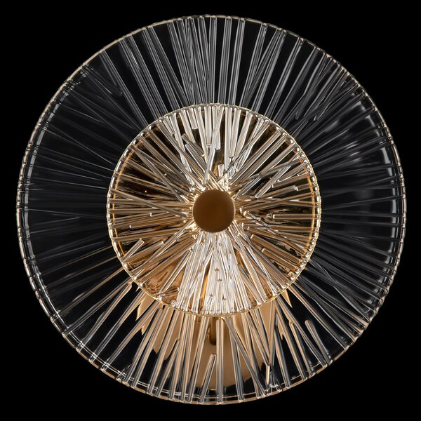 Applique Contemporanea Aster 1 Luce Con Diffusore Vetro E Rosone Oro In Metallo