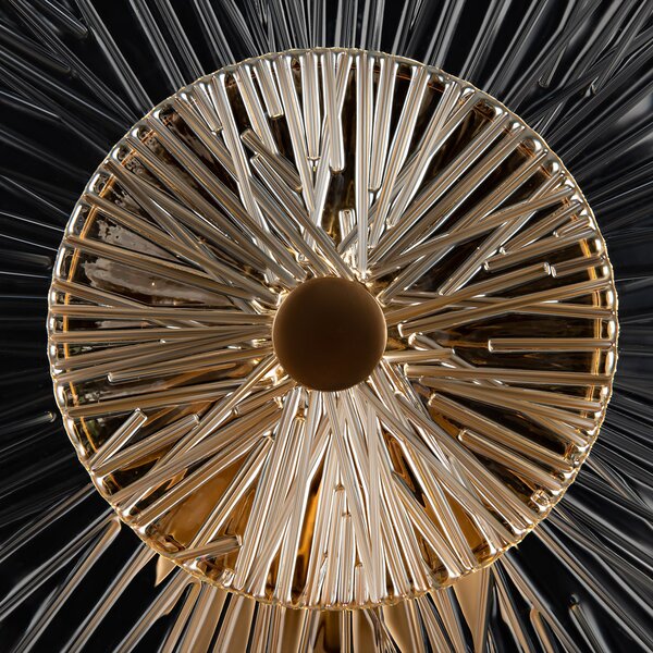 Applique Contemporanea Aster 1 Luce Con Diffusore Vetro E Rosone Oro In Metallo