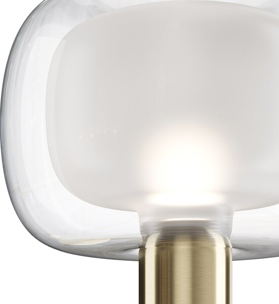 Applique Contemporanea Vision Alluminio Oro 1 Luce Diffusore In Vetro Trasp