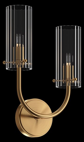 Applique Contemporanea Arco Metallo Ottone 1 Luce Diffusore In Vetro