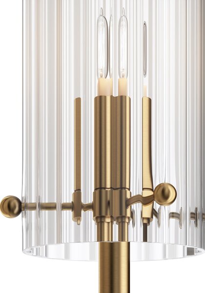 Applique Contemporanea Arco Metallo Ottone 1 Luce Diffusore In Vetro