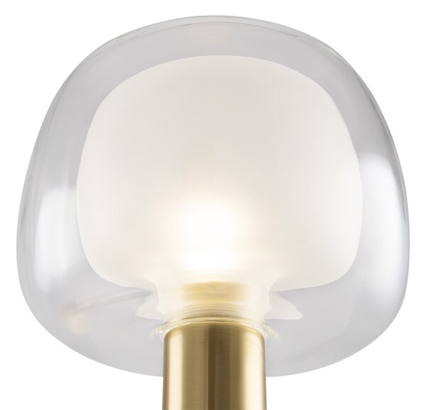 Applique Contemporanea Vision Alluminio Oro 1 Luce Diffusore In Vetro Trasp