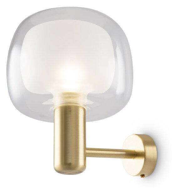 Applique Contemporanea Vision Alluminio Oro 1 Luce Diffusore In Vetro Trasp
