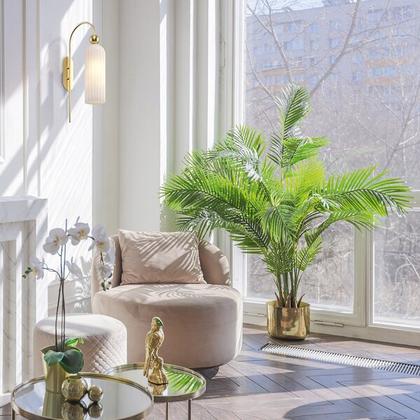 Applique Contemporanea Antic Metallo Oro 1 Luci Diffusore In Vetro Colore Bianco