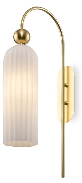 Applique Contemporanea Antic Metallo Oro 1 Luci Diffusore In Vetro Colore Bianco