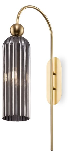 Applique Contemporanea Antic Metallo Oro 1 Luci Diffusore In Vetro Colore Grigio