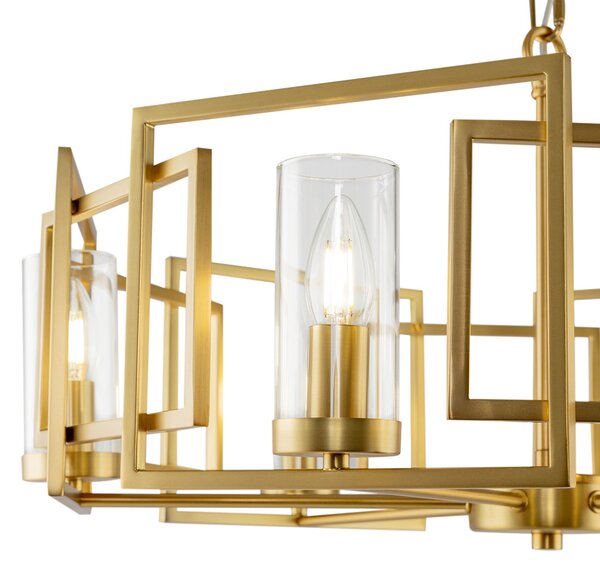 Lampadario Contemporaneo Bowi Struttura In Metallo Colore Oro 6 Luci