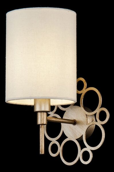 Applique Contemporanea Anna Metallo Colore Oro 1 Luce Diffosore In Pvc Crema