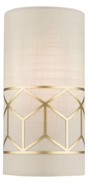 Applique Contemporanea Messina Metallo Oro 1 Luci Diffusore Lino Su Pvc