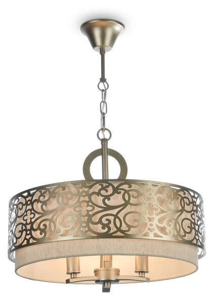 Lampadario Contemporaneo Venera Metallo Ottone 3 Luci Diffusore In Pvc