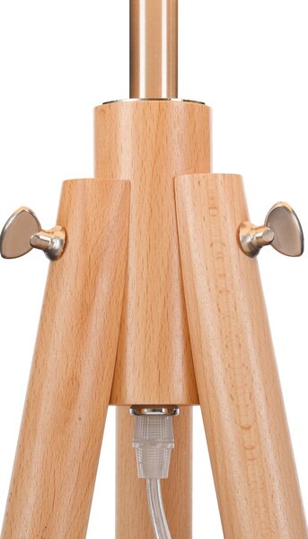 Piantana Contemporanea Calvin Metallo Marrone 1 Luce Con Diffusore In Tessuto