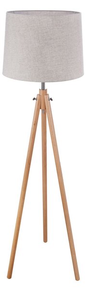 Piantana Contemporanea Calvin Metallo Marrone 1 Luce Con Diffusore In Tessuto