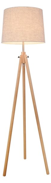 Piantana Contemporanea Calvin Metallo Marrone 1 Luce Con Diffusore In Tessuto