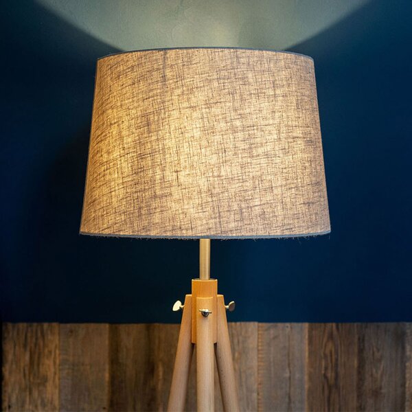 Piantana Contemporanea Calvin Metallo Marrone 1 Luce Con Diffusore In Tessuto