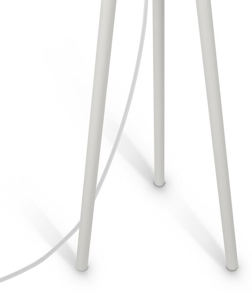 Piantana Contemporanea Calvin Metallo Bianco 1 Luce Con Diffusore In Tessuto