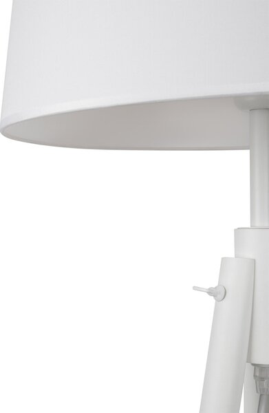 Piantana Contemporanea Calvin Metallo Bianco 1 Luce Con Diffusore In Tessuto