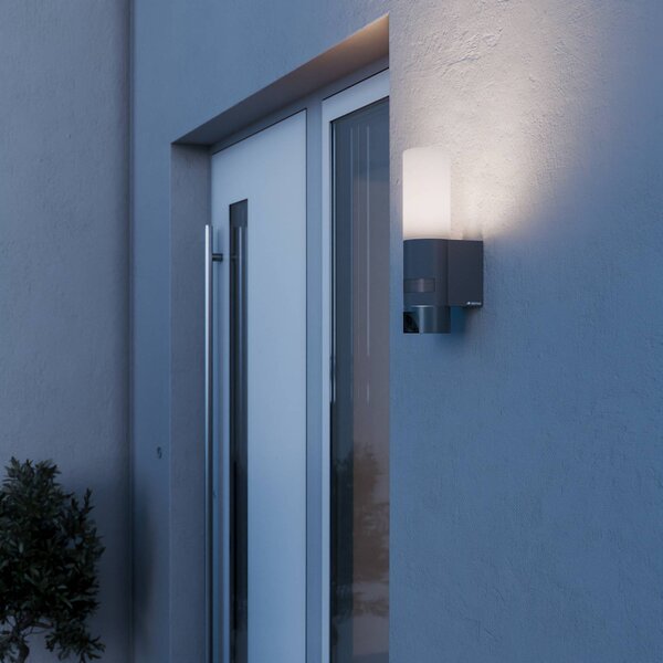 STEINEL Lampada a sensore LED L 625 CAM SC, telecamera, IP44 SC, Alluminio / Grigio / Zincato, Alluminio, Moderno