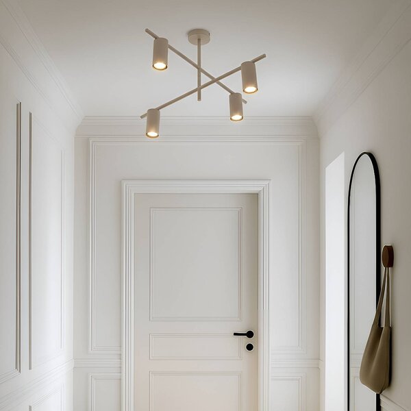 Plafoniera soffitto Marilou Lindby, dimmerabile, Crema / Ambra, Soggiorno / Sala da pranzo, Metallo, Moderno, Plafoniera