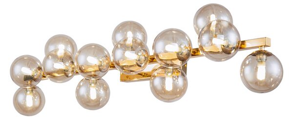 Applique Contemporanea Dallas Metallo Ambra 13 Luci Diffusori Cognac