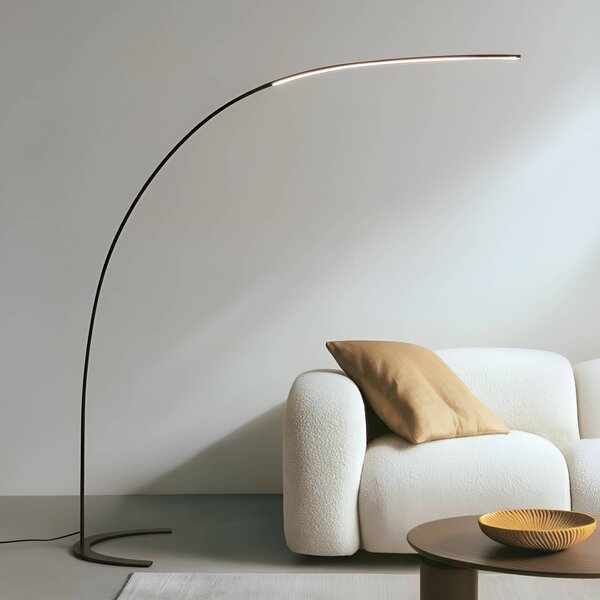 Lampada da terra a LED DANUA Lindby, dimmerabile, Nero, Studio / Ufficio, Metallo, Moderno, Lampada LED da terra