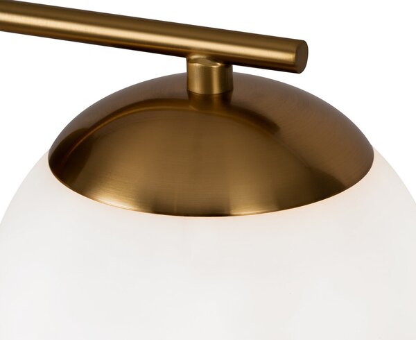 Applique Contemporanea Marble Metallo Ottone 1 Luce Diffusore Bianco