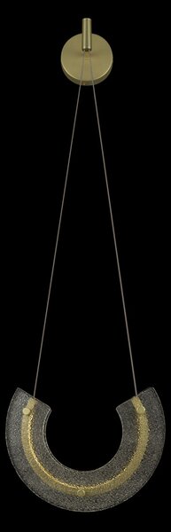 Applique Contemporanea Maya Alluminio Oro 1 Luce Diffusore Vetro