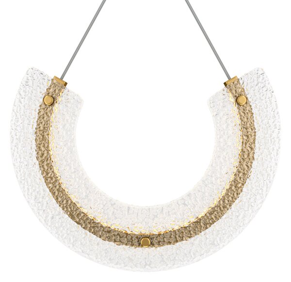 Sospensione Contemporanea Maya Alluminio Oro 1 Luce Diffusore Vetro