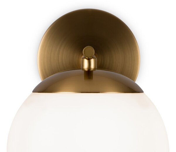 Applique Contemporanea Marble Metallo Ottone 1 Luce Diffusore Bianco