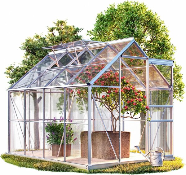 Serra da giardino in policarbonato con base M4, 250x190x195cm