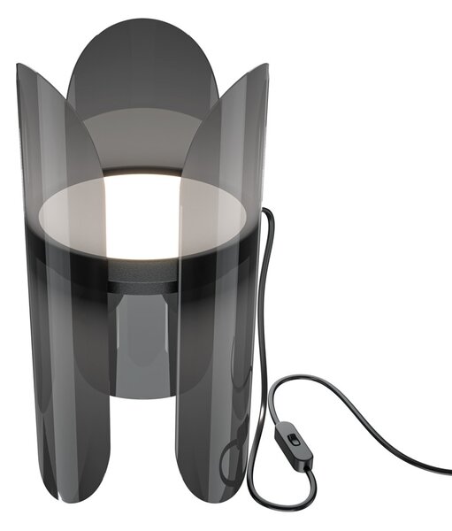 Lampada Da Scrivania Moderna Insight Metallo Nero 1 Luce Plastica Trasparente