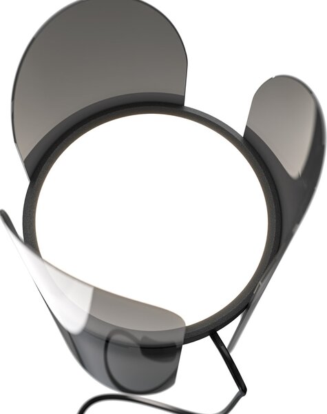Lampada Da Scrivania Moderna Insight Metallo Nero 1 Luce Plastica Trasparente