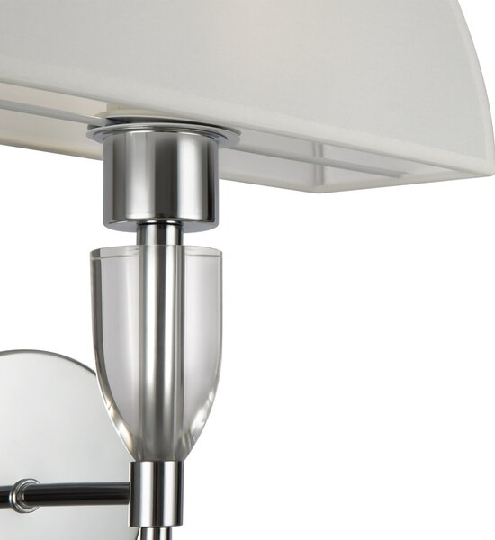 Applique Contemporanea Prima Metallo Cromo Diffusore Cotone Bianco