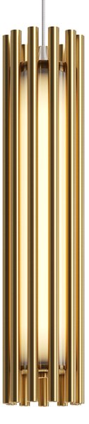 Sospensione Contemporanea Sonata Led Alluminio Ottone Diffusore In Vetro Oro