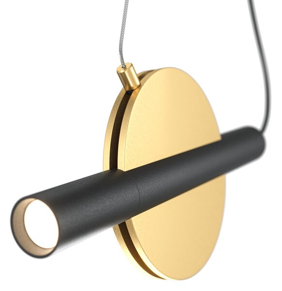 Sospensione Contemporanea Enigma Led Metallo Ottone Diffusore Ottone