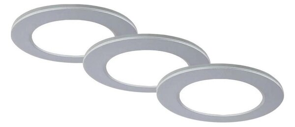 Brilo - SET 3x Lampada LED da incasso per bagni LED/4W/230V IP44 argento