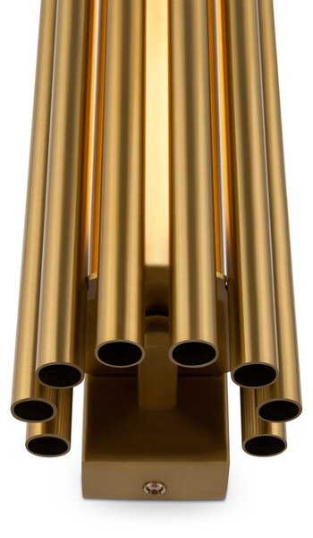 Applique Contemporanea Sonata Led Alluminio Ottone Diffusore Vetro Oro