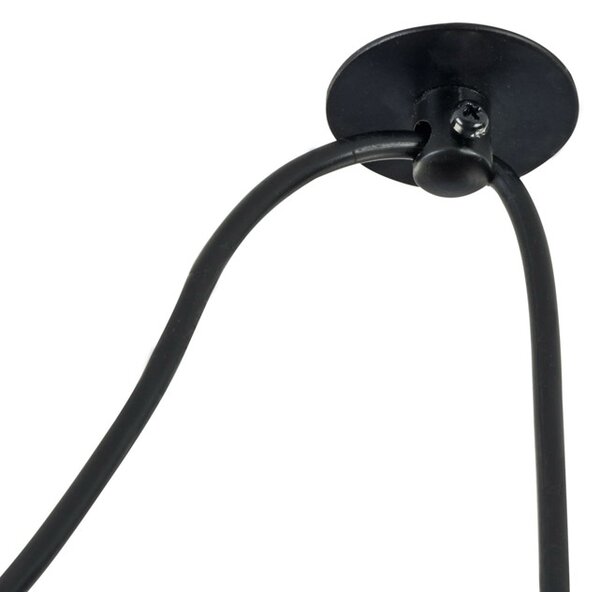 Lampadario Industrial Broni Metallo Nero 1 Luce Diffusore Calcestruzzo Grigio