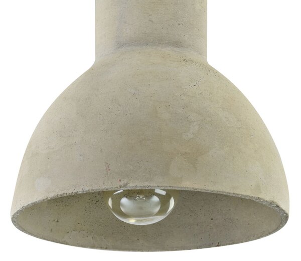 Lampadario Industrial Broni Metallo Nero 1 Luce Diffusore Calcestruzzo Grigio