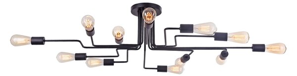 Plafoniera Moderna Gilbert Metallo Nero 12 Luci
