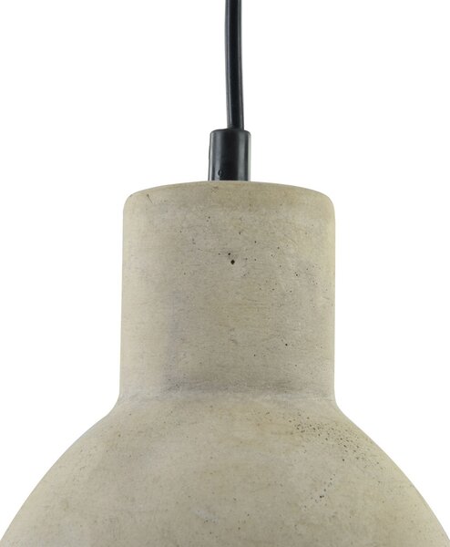 Lampadario Industrial Broni Metallo Nero 1 Luce Diffusore Calcestruzzo Grigio