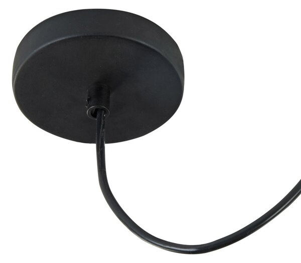 Lampadario Industrial Broni Metallo Nero 1 Luce Diffusore Calcestruzzo Grigio