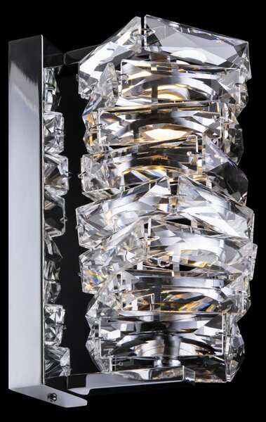 Applique Contemporanea Coil Struttura Acciaio Cromo E Diffusore Vetro Led