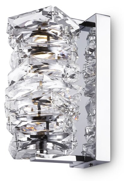 Applique Contemporanea Coil Struttura Acciaio Cromo E Diffusore Vetro Led