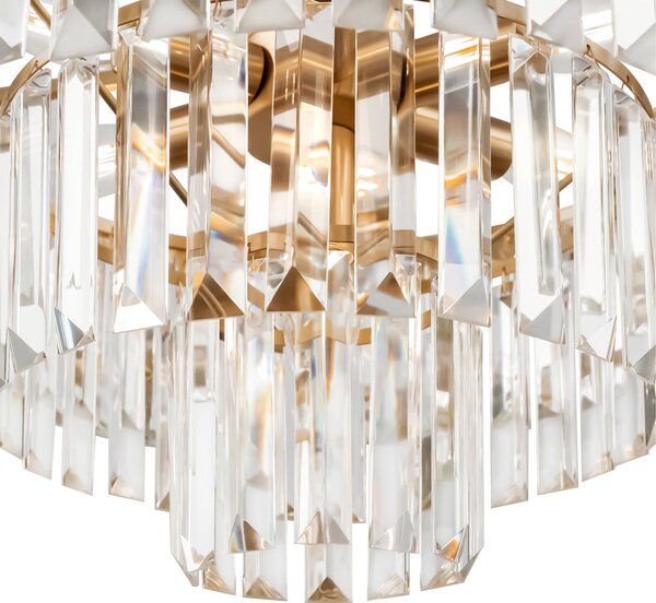 Lampadario Contemporaneo Revero Metallo Ottone 7 Luci Diffusori Vetro