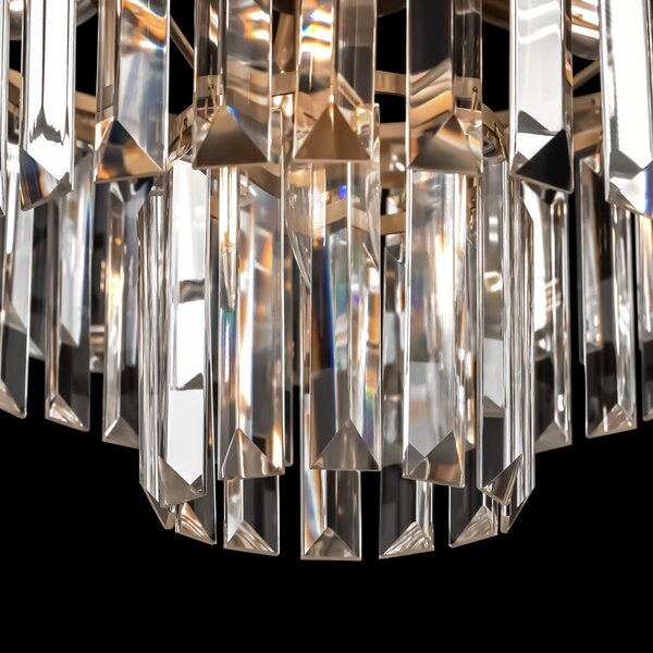 Lampadario Contemporaneo Revero Metallo Ottone 7 Luci Diffusori Vetro