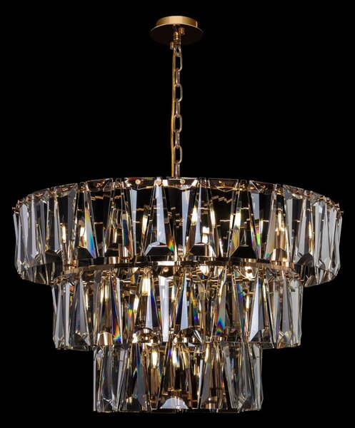 Lampadario Contemporaneo Puntes Metallo Oro 18 Luci