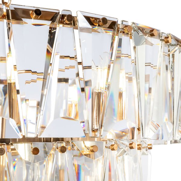 Lampadario Contemporaneo Puntes Metallo Oro 18 Luci
